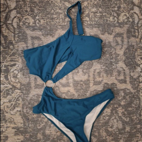 Shein one-piece swimsuit with cutouts used, turquoise size M