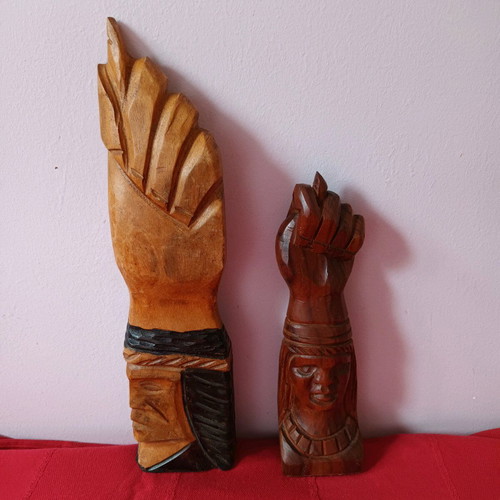 Wooden decorative carvings used from Madeira, set of 2 pieces