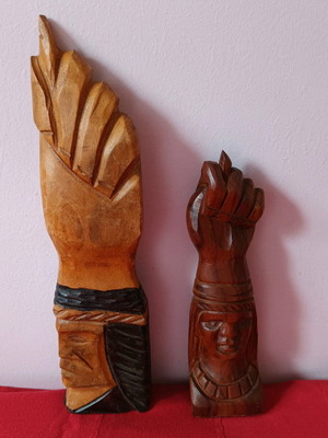 Wooden decorative carvings used from Madeira, set of 2 pieces
