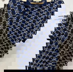  Gucci Navy Blue GG Monogram Pique Polo Shirt