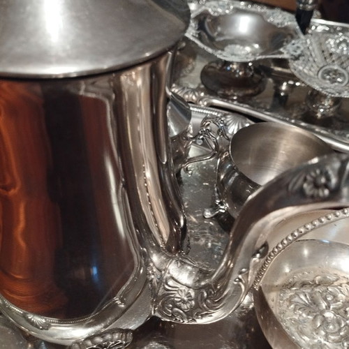 Silver-plated utensils used, set of 16 pieces