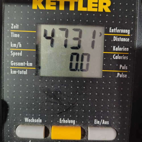 Kettler Astor stationary bike used with 4731 km