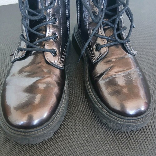 Marikelly kids combat boots No.33 like new, grey silver
