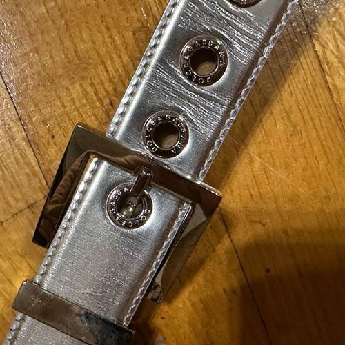 D&G belt refurbished, beige leather with silver details
