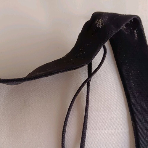 Blouse-bustier used, black tulle with built-in bra, size S
