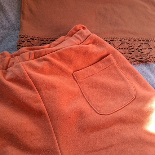 Zara girls' set used, brown and orange blouse with shorts