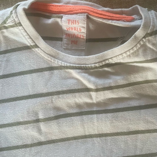 Children's t-shirt used for boy 8 years old, white and green