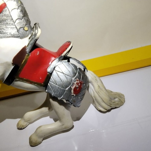 Papo reared up armored horse figure, fantasy world medieval knights