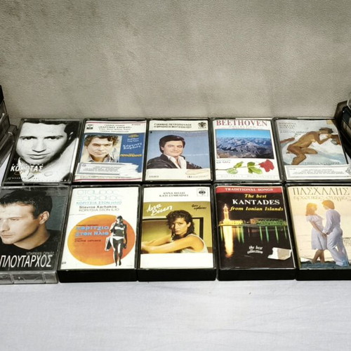 Cassette tape collection pack, 26 pieces, Greek and foreign music, vintage