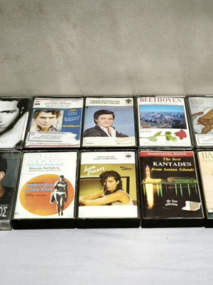 Cassette tape collection pack, 26 pieces, Greek and foreign music, vintage