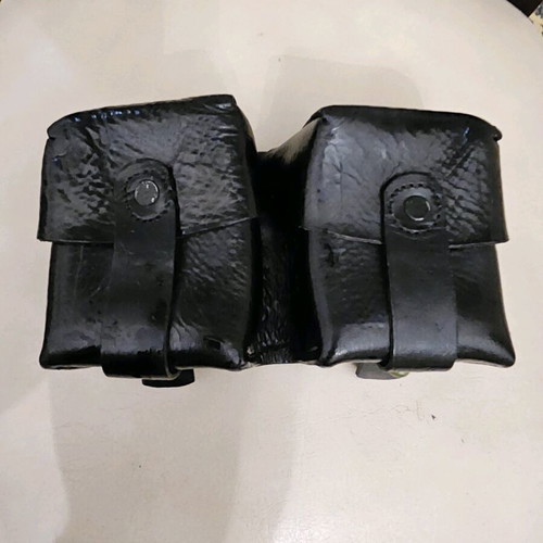 Twin leather cartridge pouches of Greek Gendarmerie like new for Mannlicher