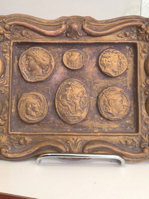 Framed Syracuse Coin Reproductions Decorative Plaster Artwork