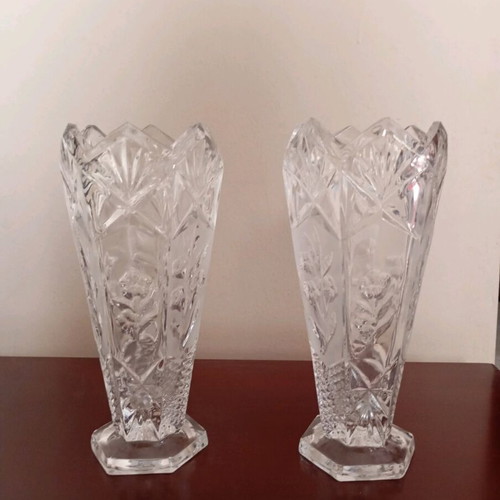Crystal vases new, set of 2 pieces