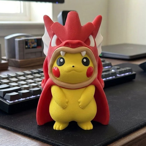 Pikachu Shiny Gyarados Poncho Figure new, multi-color print