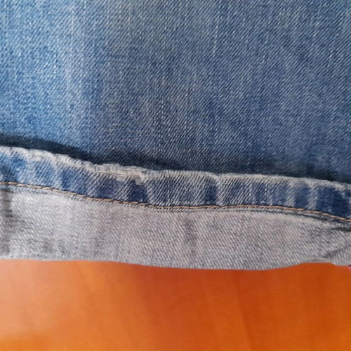 Bershka denim bermuda shorts used with pink stitching, size 36