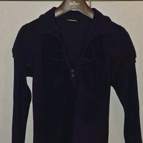 Vergi blouse purple suede like new, size S