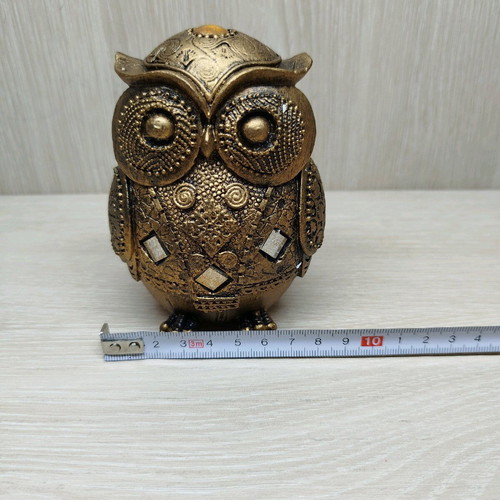 Owl statue new in antique gold tone