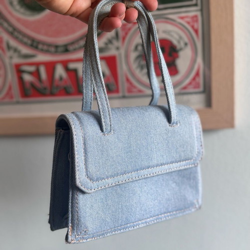 Denim jean handbag hand-held like new, blue