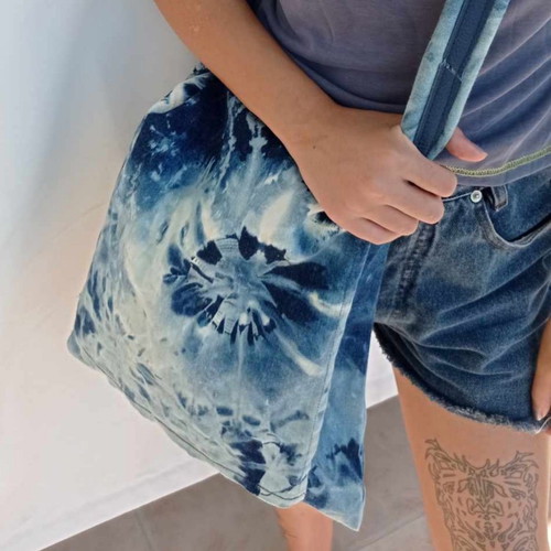 Jean bag handmade tie dye new, lightweight