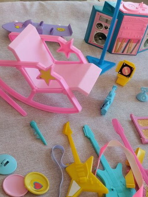 Barbie vintage props used, Arco Barbie House Party and Barbie and the Rockers set