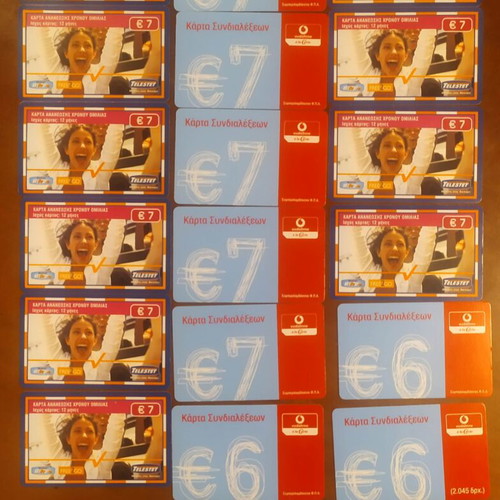 Set of 20 Telestet and Vodafone phone recharge cards