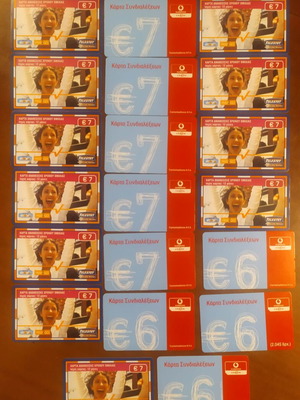 Set of 20 Telestet and Vodafone phone recharge cards