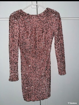 Women's festive dress with pink sequins like new