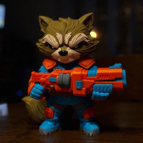 Rocket Raccoon collectible 3D handmade figure new
