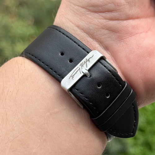 Tommy Hilfiger watch used with steel case and leather strap