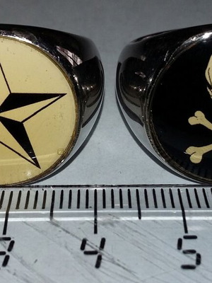 Rings made of stainless steel new, yellow and black