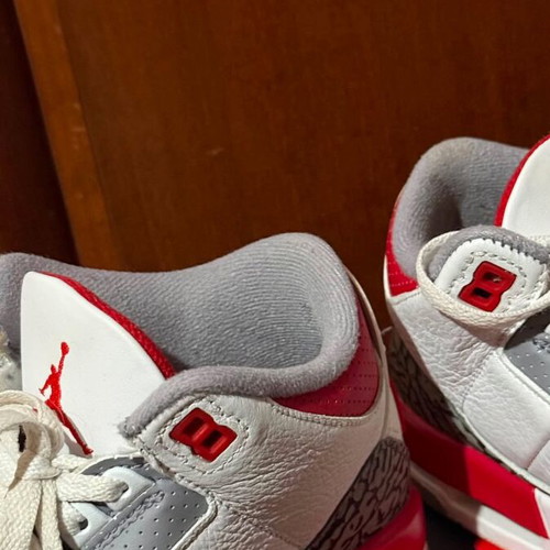 Air Jordan 3 sneakers like new, size 38, white and red