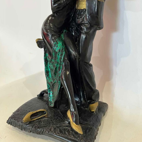 Vintage decorative statue couple dancers Art Deco style 25x11x10