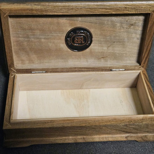 Wooden solid box with brass fittings NPK like new