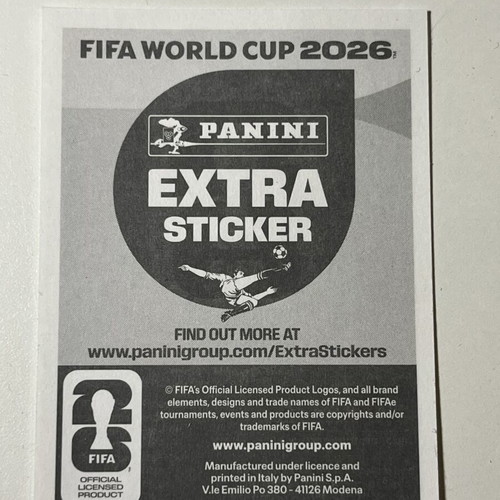 Panini Extra Sticker Cristiano Ronaldo World Cup 2026 New