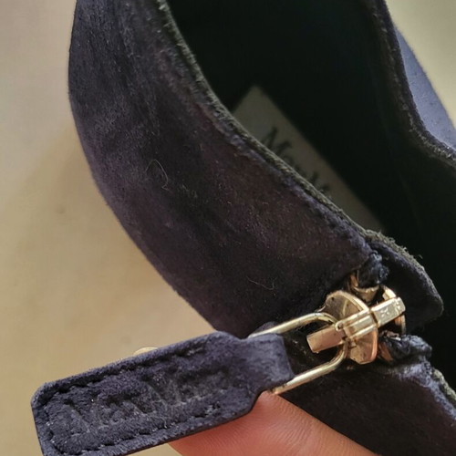 Max Mara suede leather ankle boots new, size 37, black and blue