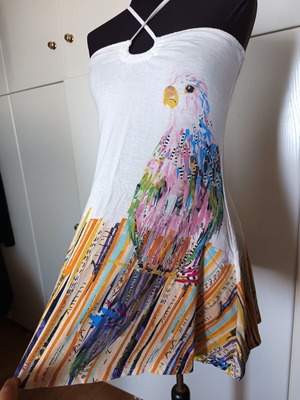Divided by H&M mini dress used, white multicolor, size S