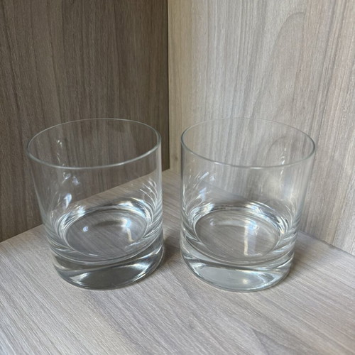 Whiskey glasses, set of 2, classic lowball with heavy base