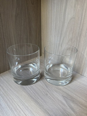 Whiskey glasses, set of 2, classic lowball with heavy base