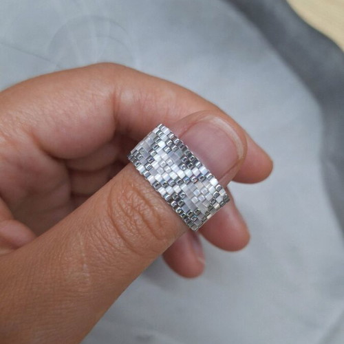 Miyuki Handmade Ring New, Japanese Glass Beads