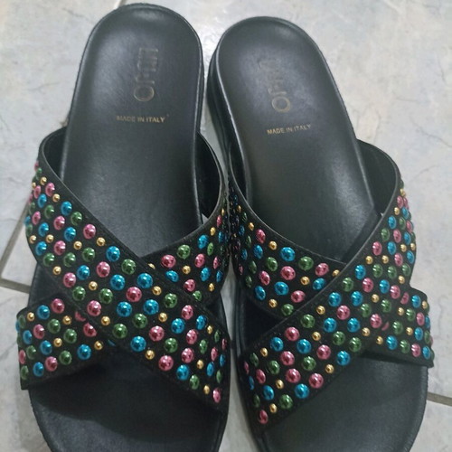Liu Jo sandals new, black with colorful crisscross strap