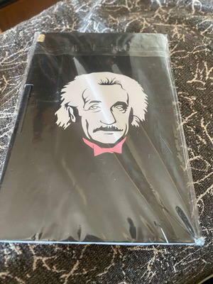Notebook with Albert Einstein reference and pencil new