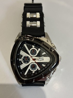 Automatic unisex watch, black and silver