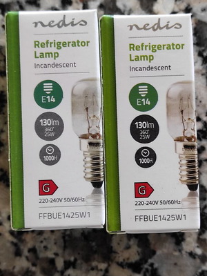 Refrigerator lamp E14 25W pack of 2, new