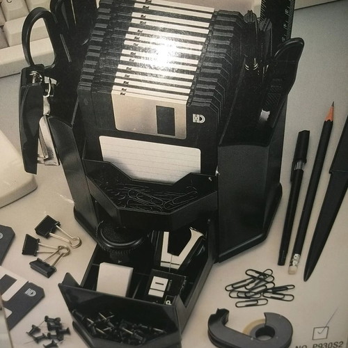 School desk supplies new, rotating set