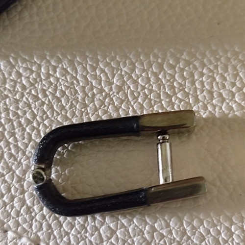 Prada cufflinks with leather zip case like new, black metal and leather