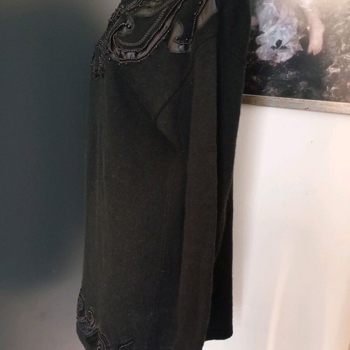 Vintage wool long women's pullover L used, black