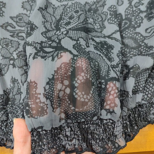 Switch blouse semi-transparent like new, size L, black and gray