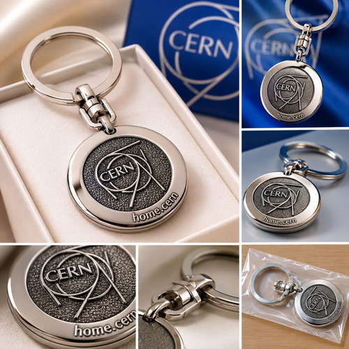 CERN Collectible Metal Keychain new with tags, silver