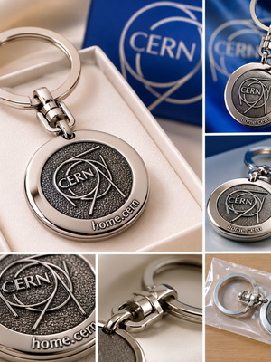 CERN Collectible Metal Keychain new with tags, silver