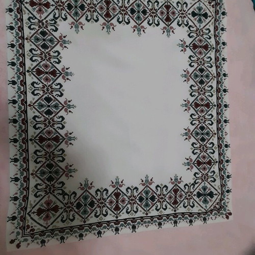 Embroidered square on canvas with Moulinex threads like new, 67×77cm